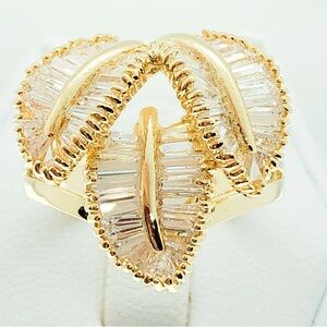 Elegant 18k Gold Filled Leaf Design Ring Size 10